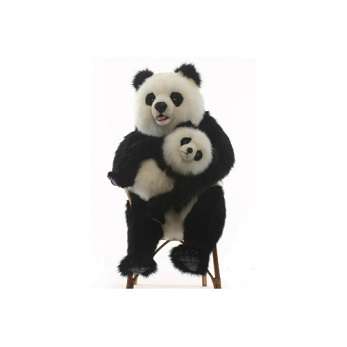 Life-size and realistic plush animals.  0069 - PANDA  WITH BABY