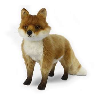 Life-size and realistic plush animals.  0669 - FOX STANDING 18"H