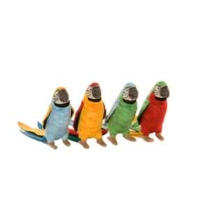 Life-size and realistic plush animals. 3327 - PARROTS 7'' ASSORTED 4 COLORS (EA PRICE/4 QTY ENTRY)