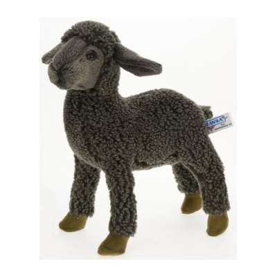 Life-size and realistic plush animals.  3454 - SHEEP KID BLACK 12''