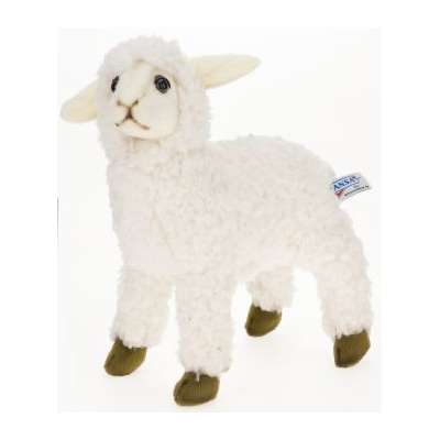 Life-size and realistic plush animals.  3455 - SHEEP KID WHITE 11''