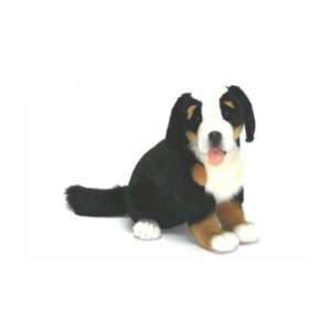 Life-size and realistic plush animals.  3997 - BERNESE PUP DOG SEATED 14"