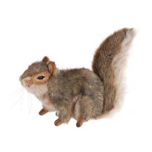 Life-size and realistic plush animals. 4840 - SQUIRREL GRAY SITTING9"L