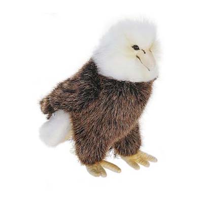 Life-size and realistic plush animals.  4856 - EAGLE SM PERCHED 9''