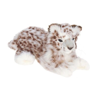 Life-size and realistic plush animals.  4954 - SNOW LEOPARD LAYNG 14''L