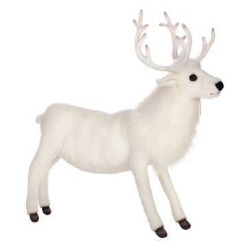 Life-size and realistic plush animals.  6190 - REINDEER WHITE 20''H