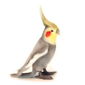 Life-size and realistic plush animals.  6470 - COCKATIEL GRAY 9"H