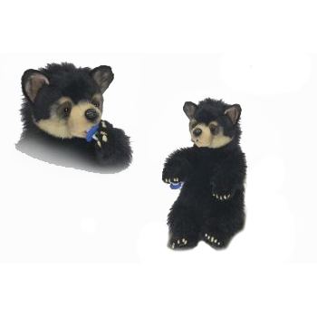 Life-size and realistic plush animals.  6861 - BLACK BEAR CUB Cuddly 13.5"H Seated