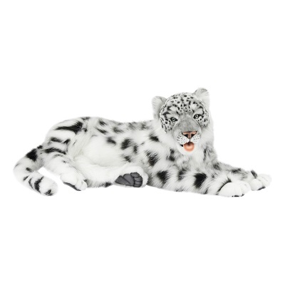 Life-size and realistic plush animals.  6999 - SNOW LEOPARDJAC LYNG 24"L