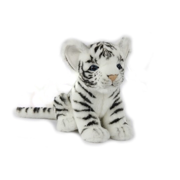 Life-size and realistic plush animals.  7287 - TIGER CUB WHITE 6.5"L