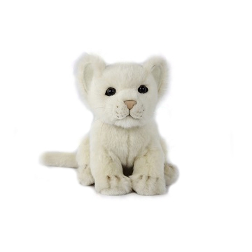 Life-size and realistic plush animals.  7291 - LION CUB WHITE 6.5"L