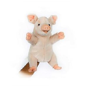 Life-size and realistic plush animals.  7339 - PIG PUPPET 10"