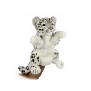 Life-size and realistic plush animals.  7502 - SNOW LEOPARD PUPPET 12"H