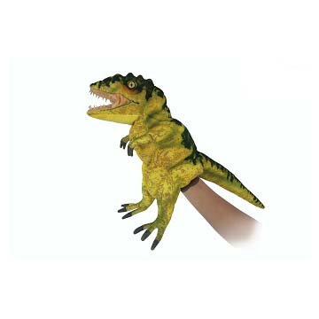 Life-size and realistic plush animals.  7766 - T-REX PUPPET (YLW GRN) 19"L