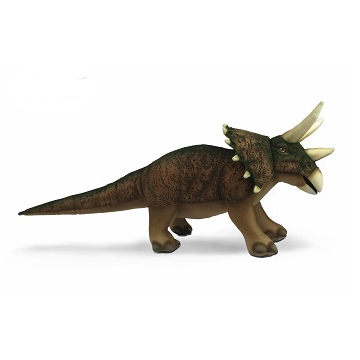 Life-size and realistic plush animals.  7781 - TRICERATOPS (BROWN) 27"L