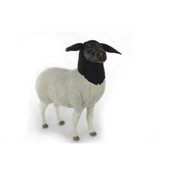 Life-size and realistic plush animals.  7808 - SHEEP BLACK/WHITE MAMA 29"L
