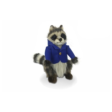 Life-size and realistic plush animals.  7830 - RACCOON BOY 9"H