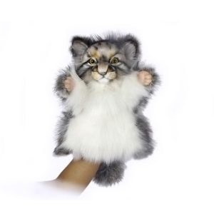 Life-size and realistic plush animals.  7519 - PALLAS CAT PUPPET 40CM.H