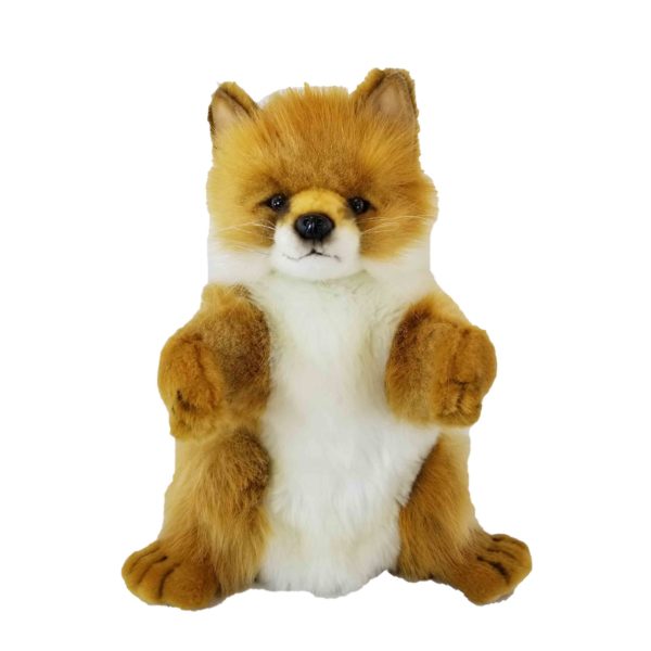 Life-size and realistic plush animals.  7947 - FOX PUPPET 12"L