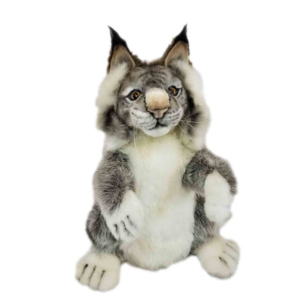 Life-size and realistic plush animals.  7948 - LYNX PUPPET  13"L