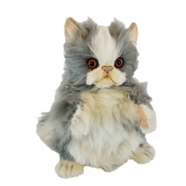 Life-size and realistic plush animals.  7953 - TABBY CAT PUPPET 15.7"L