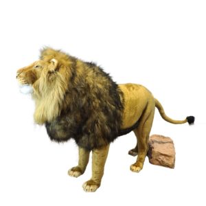 Life-size and realistic plush animals.  0845 - LION  MALE STANDING 47" TALK SING
